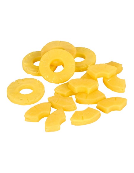 Imitación de rodajas de piña para fruterías y la decoración de escaparates de tiendas o comercios