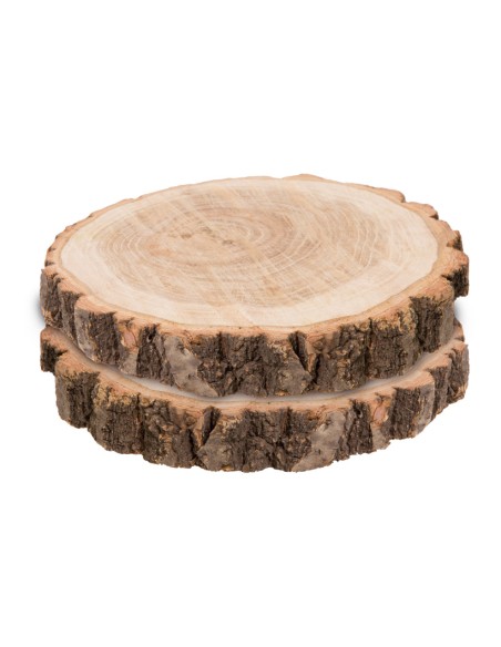 Discos de madera para la decoración otoñal de escaparates y espacios
