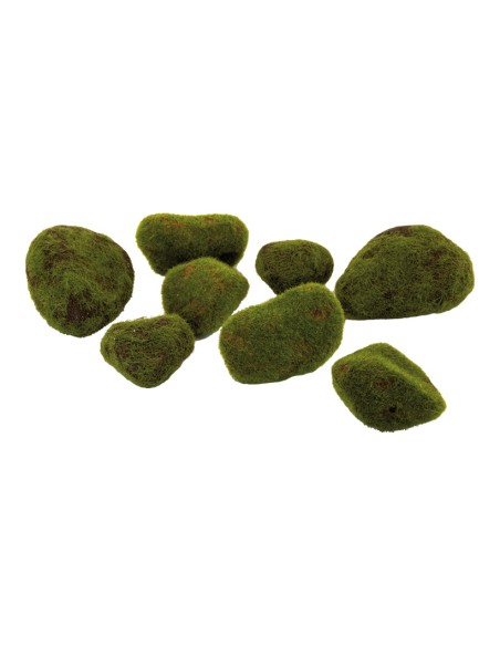 Piedras de musgo para la decoración otoñal de escaparates y espacios