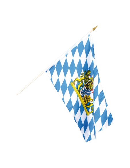 Bandera en palo de madera para la decoración de fiestas populares y escaparates