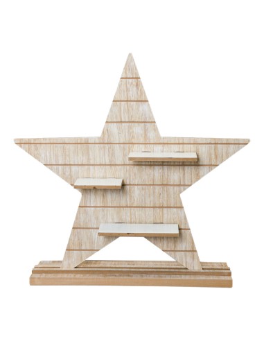 Árbol de madera para la decoración de navidad con bolas y accesorios