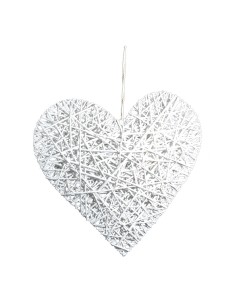 Corazón de mimbre para la decoración navideña de centros comerciales calles tiendas