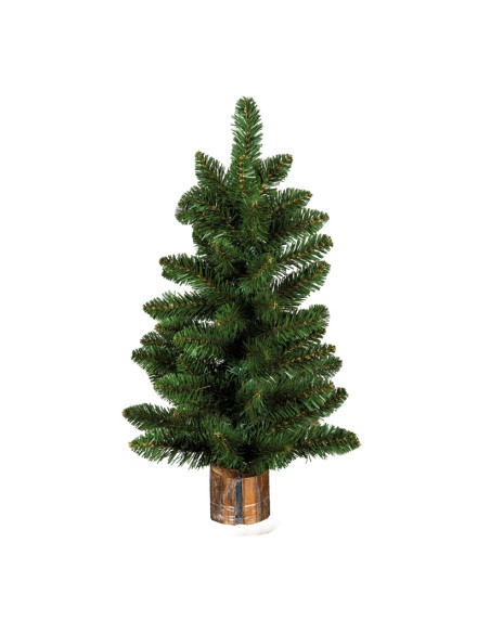Abeto noble base de madera para la decoración de navidad con bolas y accesorios