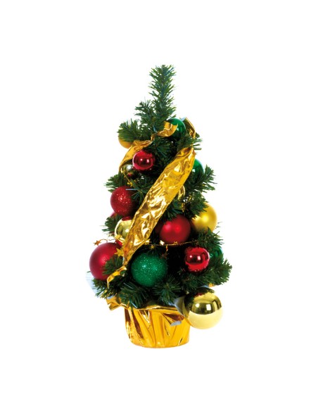 Árbol de Navidad con bolas rojas doradas y verdes para la decoración de navidad con bolas y accesorios