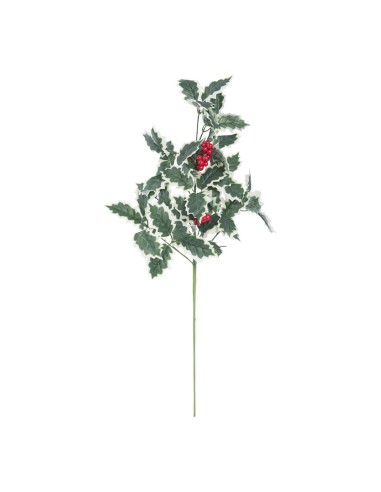 Rama ilex navideña con bayas para la decoración de centros comerciales calles y tiendas
