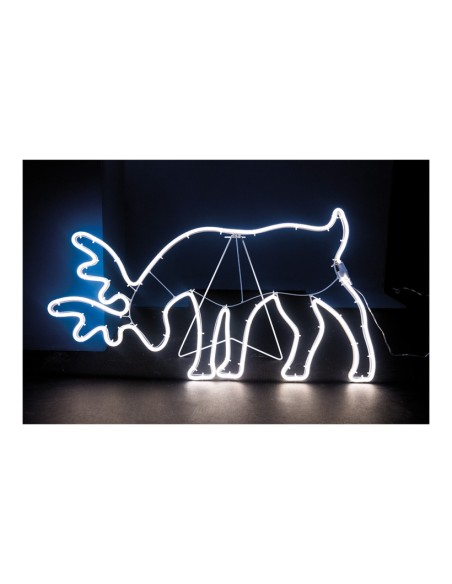 Figura de neón LED reno cabeza agachada para la decoración en navidad fachadas calles centros comerciales tiendas