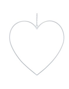 Contorno corazón de metal con cadena para la decoración de espacios en hoteles y escaparates en tiendas