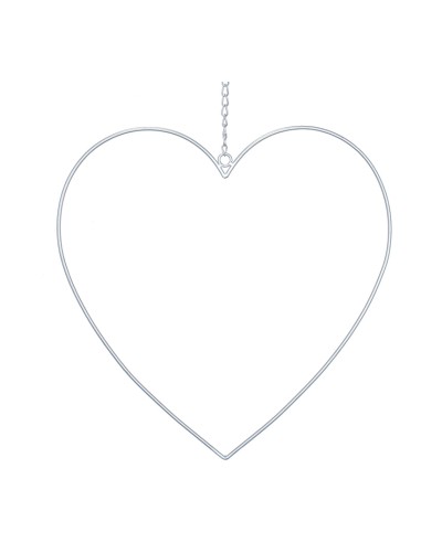 Contorno corazón de metal con cadena para la decoración de espacios en hoteles y escaparates en tiendas