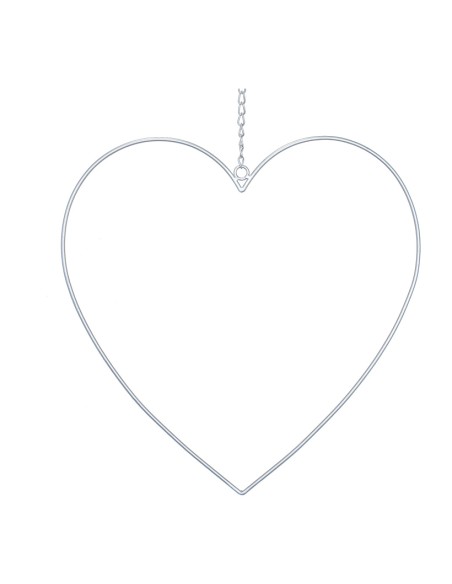 Contorno corazón de metal con cadena para la decoración de espacios en hoteles y escaparates en tiendas