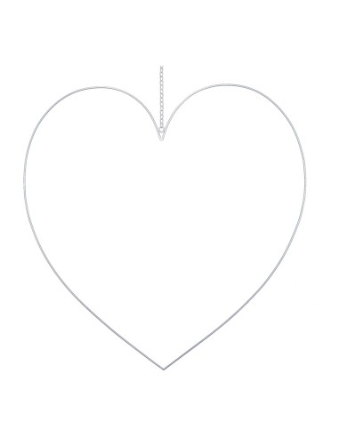 Contorno corazón de metal con cadena para la decoración en eventos bodas y escaparates de tiendas
