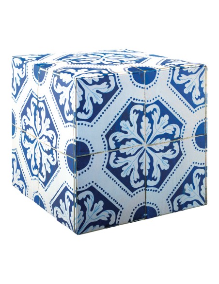 Cubo estampado azulejos retro para la decoración de espacios y escaparates e interior de tiendas