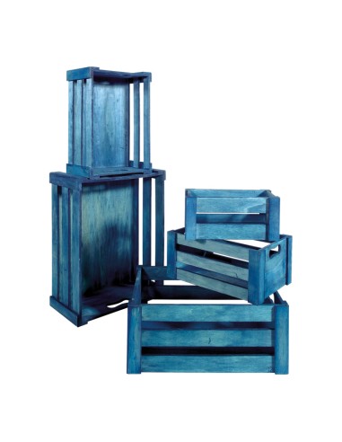 Cajas de madera encajables para la decoración de espacios y escaparates e interior de tiendas