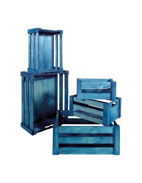 Cajas de madera encajables para la decoración de espacios y escaparates e interior de tiendas