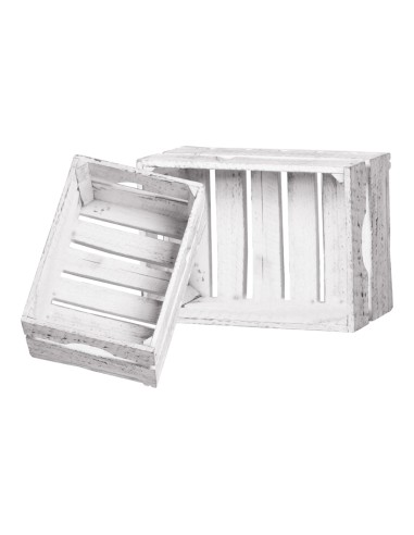 Cajas de fruta de madera para la decoración de espacios y escaparates e interior de tiendas