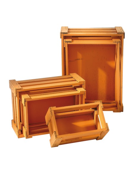 Cajas de madera encajables para la decoración de espacios y escaparates e interior de tiendas
