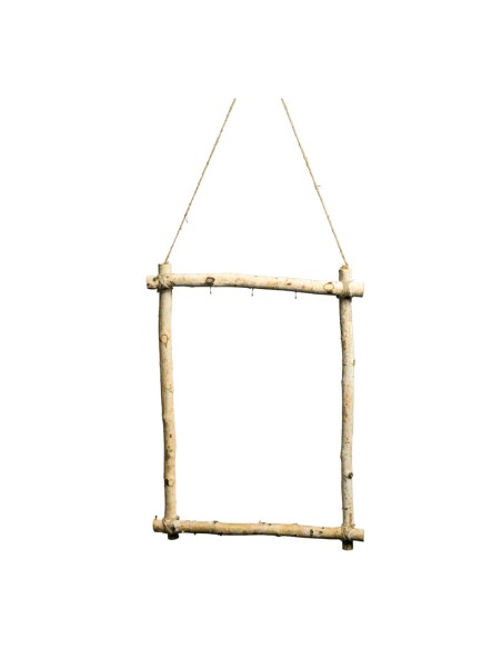 Marco de madera rectangular con percha para la decoración de espacios en hoteles y escaparates en tiendas