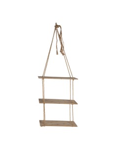 Escalera de cuerda con peldaños de madera para la decoración de espacios en hoteles y escaparates en tiendas