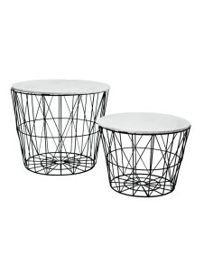 Cestas de metal circular para la decoración de espacios en hoteles y escaparates en tiendas