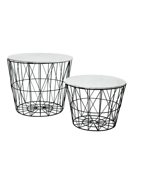 Cestas de metal circular para la decoración de espacios en hoteles y escaparates en tiendas