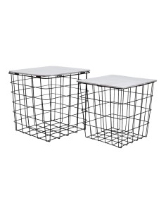 Cestas de metal cuadradas para la decoración de espacios en hoteles y escaparates en tiendas