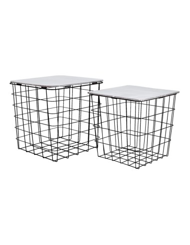 Cestas de metal cuadradas para la decoración de espacios en hoteles y escaparates en tiendas