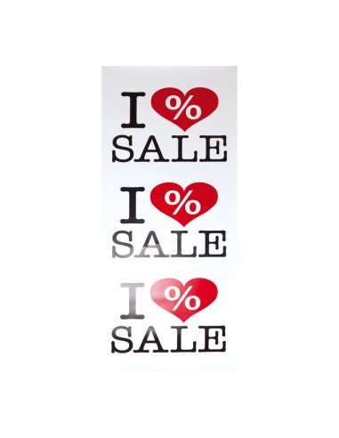 Banner i love sale para los escaparates de rebajas