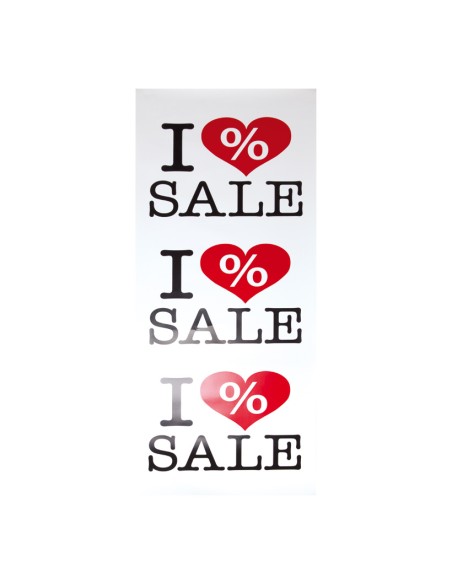 Banner i love sale para los escaparates de rebajas