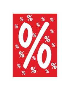Banner con signos de % para los escaparates de rebajas