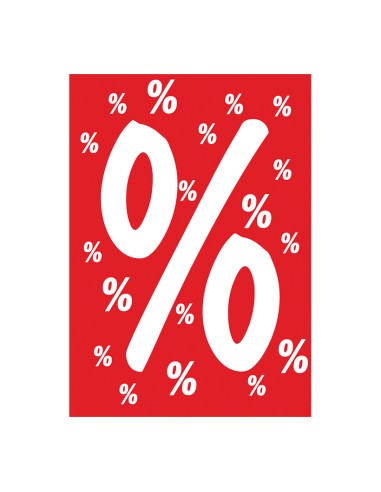 Banner con signos de % para los escaparates de rebajas