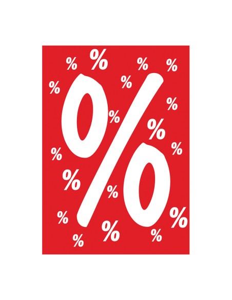 Banner con signos de % para los escaparates de rebajas