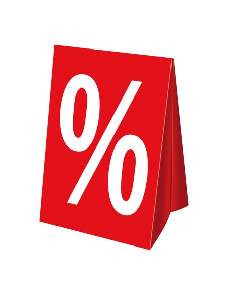 Soporte de techo con signo % para los escaparates de rebajas
