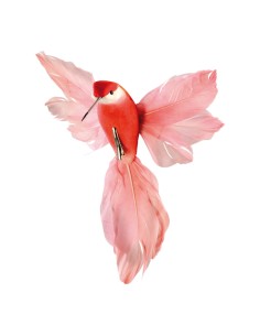 Colibrí con pinza para la decoración de verano en escaparates de tiendas o comercios