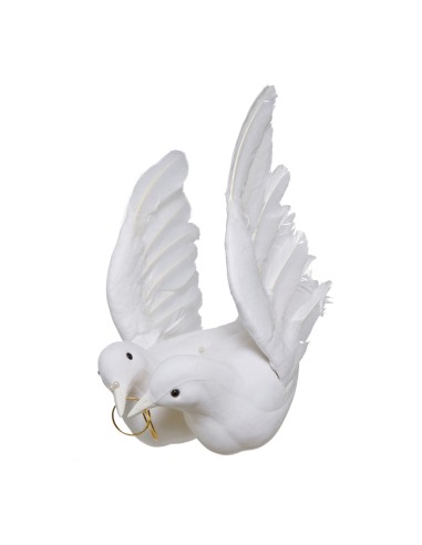 Par de palomas con anillo para la decoración en del día de los enamorados