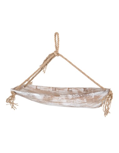 Barco con colgador de cuerda para la decoración de verano en escaparates de tiendas o comercios