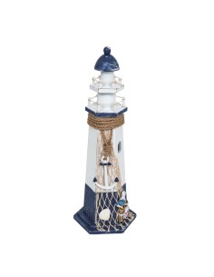 Faro de madera para la decoración de verano en escaparates de tiendas o comercios