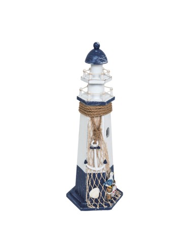 Faro de madera para la decoración de verano en escaparates de tiendas o comercios