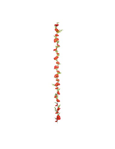 Guirnalda de flores de amapola para la decoración de verano en escaparates de tiendas o comercios