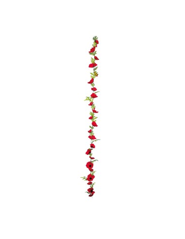 Guirnalda de flores de amapola para la decoración de verano en escaparates de tiendas o comercios