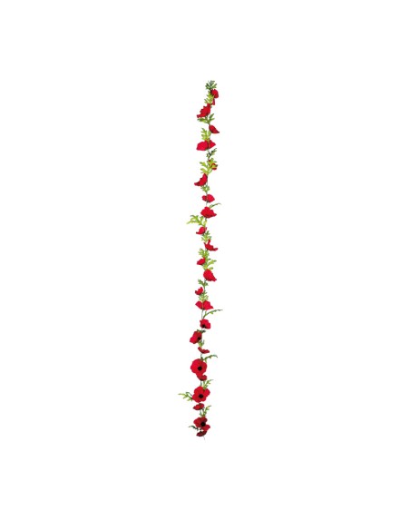 Guirnalda de flores de amapola para la decoración de verano en escaparates de tiendas o comercios