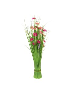 Manojo de hierba con flores de primavera para la decoración de verano en escaparates de tiendas o comercios