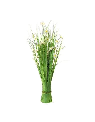 Manojo de hierba con flores de primavera para la decoración de verano en escaparates de tiendas o comercios