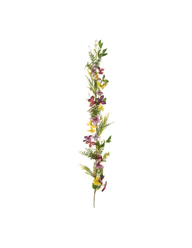 Guirnalda de flores con mariposas para escaparates veraniegos con helados en tiendas
