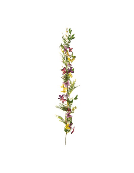 Guirnalda de flores con mariposas para escaparates veraniegos con helados en tiendas