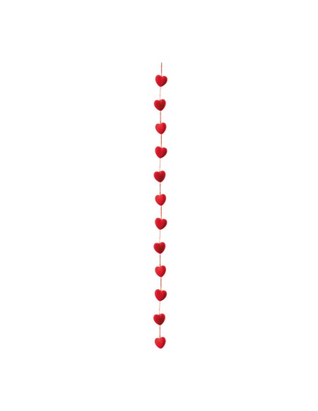 Guirnalda corazón de terciopelo para la decoración en del día de los enamorados