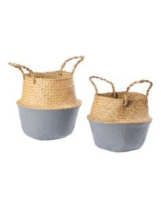 Cesta para decoración de escaparates con plantas artificiales