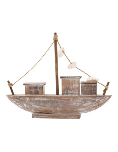 Barco con conchas para la decoración de verano en escaparates de tiendas o comercios