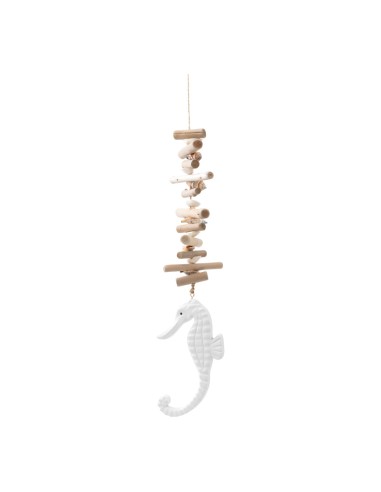 Percha con caballito de mar y conchas para la decoración de verano en escaparates de tiendas o comercios