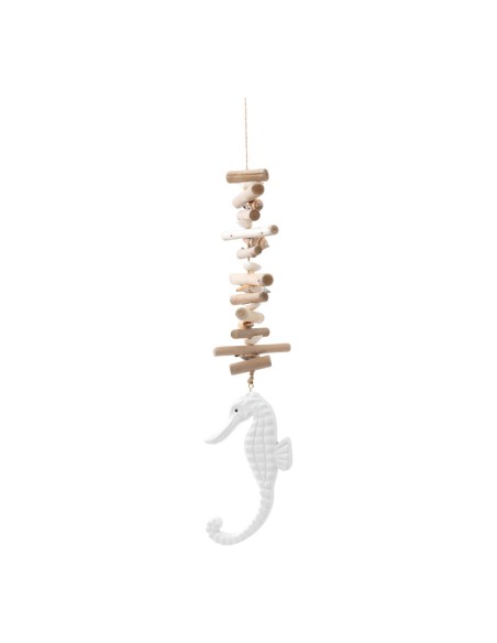 Percha con caballito de mar y conchas para la decoración de verano en escaparates de tiendas o comercios