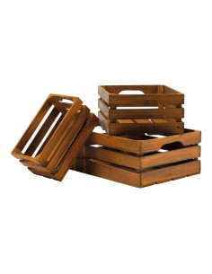 Cajas de madera en conjunto para la decoración de verano en escaparates de tiendas o comercios