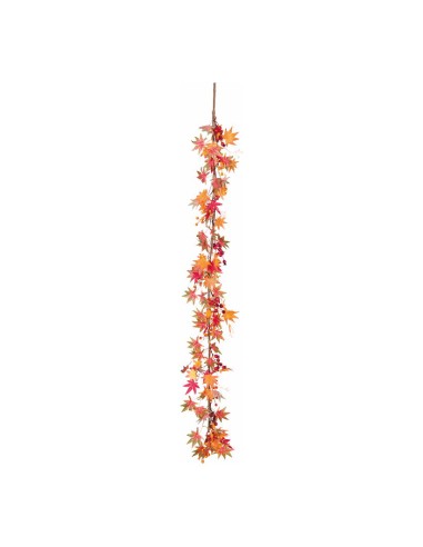 Guirnalda de tonos otoñales con bayas ocre y rojas Para decorar centros comerciales y escaparates en otoño